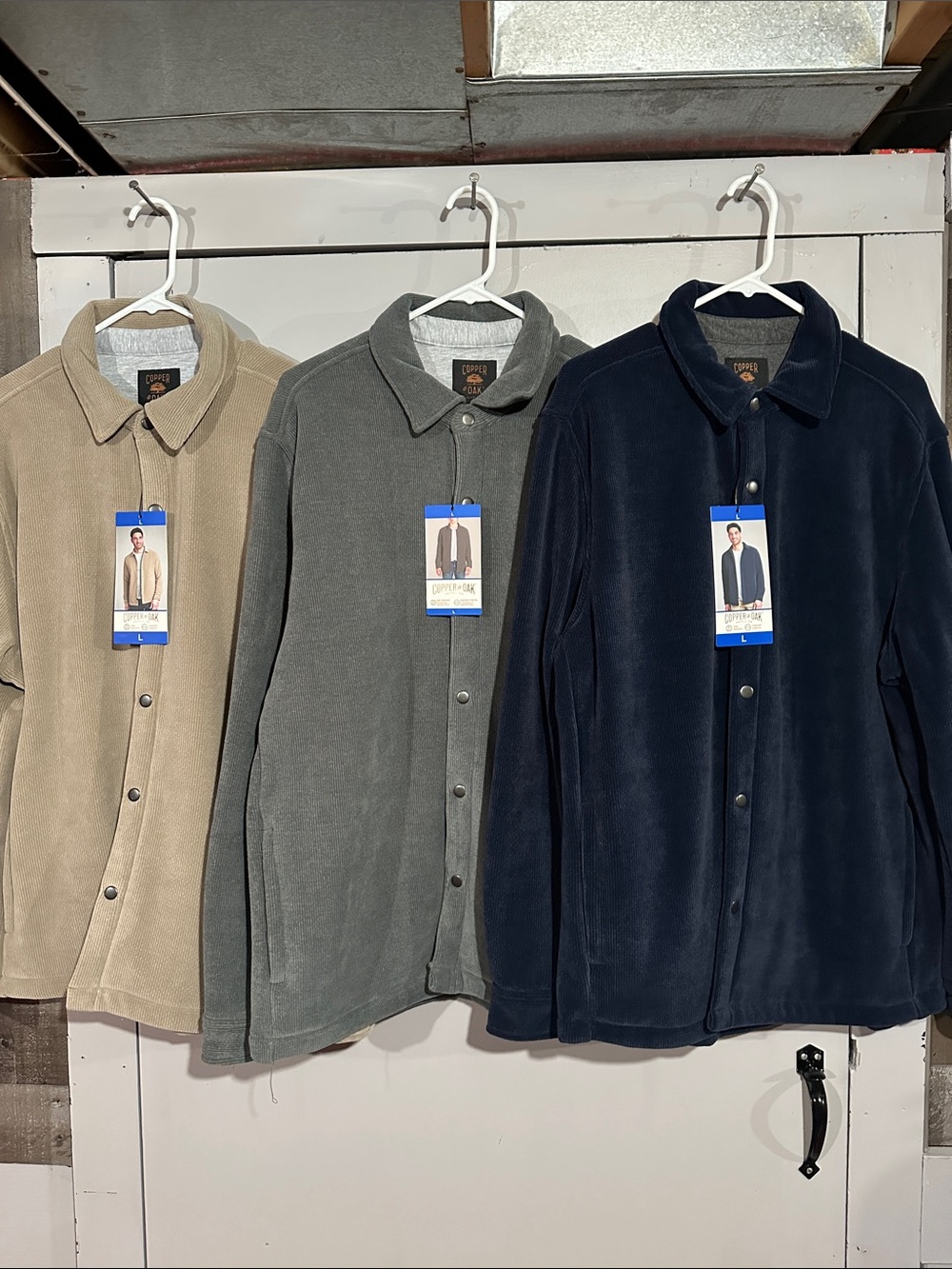 Corduroy Shirt Jacket in Navy, Gray, and Tan - Lightweight Men's Layer